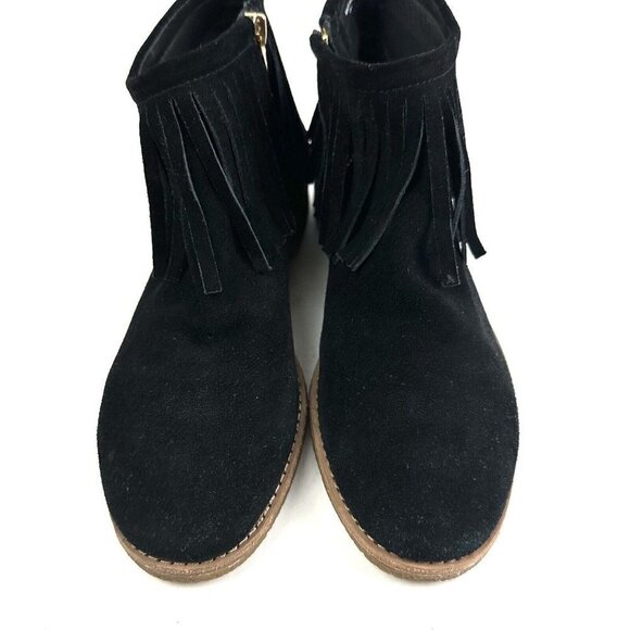 Kate Spade Ankle Boot 8 Betsie Too Suede Fringed Black Booties Womens Zip Up - Picture 4 of 14